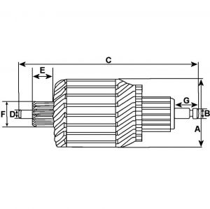 Induit Bosch pour démarreur BOSCH 0001137006 - vue 2