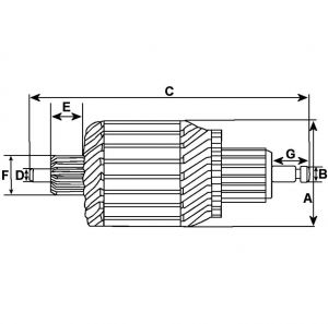 Induit compatible pour démarreur BOSCH 2004015010 - vue 3