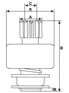 Lanceur compatible pour démarreur BOSCH 0001138016 - vue 2