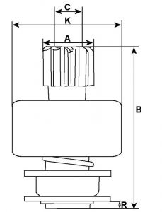 Lanceur compatible pour démarreur BOSCH 0001153019 - vue 2