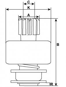 Lanceur compatible pour démarreur BOSCH 0001147409 - vue 2