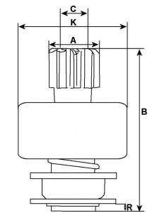 Lanceur compatible pour démarreur BOSCH 1006210928 - vue 2