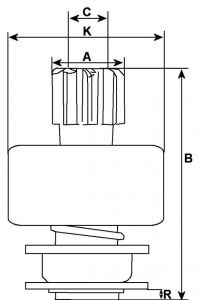 Lanceur compatible pour démarreur BOSCH 0001368077 - vue 2