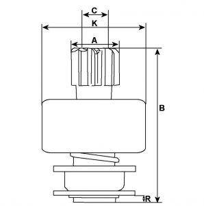 Lanceur compatible pour démarreur VALEO D11E109 - vue 2