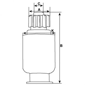 Lanceur compatible pour démarreur VALEO D13E96TE - vue 2