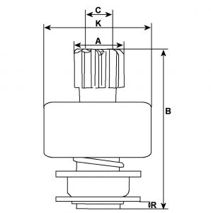 Lanceur compatible pour démarreur HITACHI S114414A - vue 2
