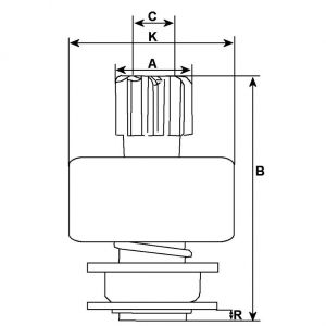Lanceur compatible pour démarreur BOSCH 0001368313 - vue 2