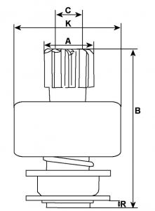 Lanceur compatible pour démarreur EUROLEC-HCUK 10611 - vue 4