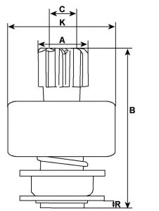 Lanceur compatible pour démarreur VOLKSWAGEN 09A911023 - vue 2