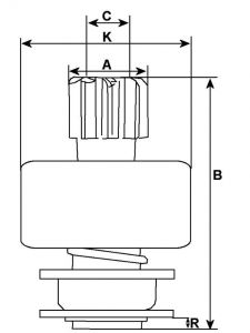 Lanceur compatible pour démarreur REMY (DELCO) 10479605 - vue 2