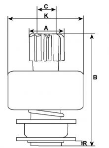 Lanceur compatible pour démarreur REMY (DELCO) 9000871 - vue 2