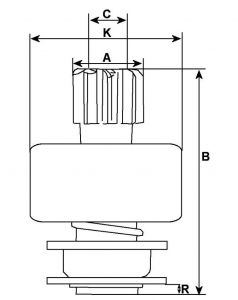 Lanceur compatible pour démarreur LUCAS 26270 - vue 2