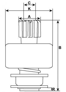 Lanceur compatible pour démarreur LUCAS 26396A - vue 2