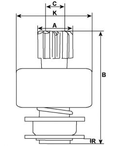 Lanceur compatible pour démarreur BOSCH 0001223001 - vue 2