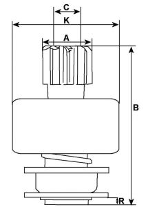 Lanceur compatible pour démarreur BOSCH 0001223016 - vue 2