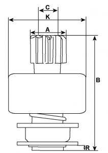 Lanceur compatible pour démarreur DAF 1735788 - vue 2