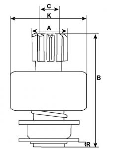 Lanceur compatible pour démarreur VALEO 594308 - vue 2