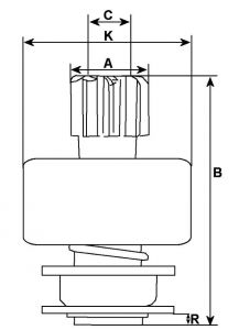 Lanceur compatible pour démarreur BIRKSON BK6N1629 - vue 2