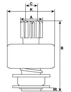 Lanceur compatible pour démarreur VOLKSWAGEN 076911023A - vue 2