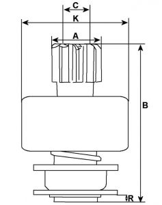 Lanceur compatible pour démarreur BIRKSON BK6N838 - vue 2
