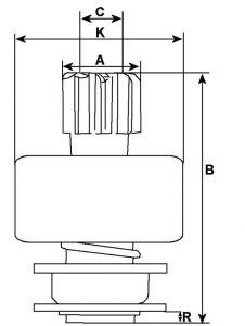 Lanceur compatible pour démarreur BOSCH B001315184 - vue 2