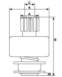 Lanceur compatible pour démarreur VALEO D6RA167 - vue 2