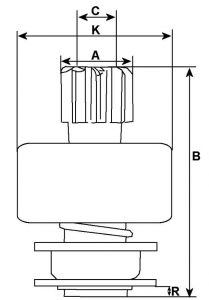 Lanceur compatible pour démarreur FORD 235199 - vue 2