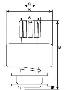 Lanceur compatible pour démarreur VOLKSWAGEN 02M911023C - vue 2