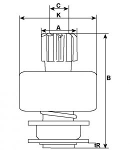 Lanceur compatible pour démarreur VALEO 594747 - vue 2