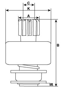 Lanceur compatible pour démarreur BOSCH 0001368080 - vue 2