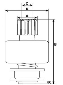Lanceur Bosch pour démarreur BOSCH 0001109066 - vue 2