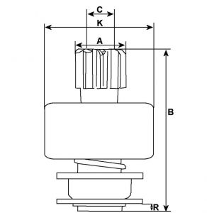 Lanceur compatible pour démarreur BOSCH 6033AD0275 - vue 2