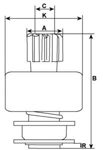 Lanceur compatible pour démarreur GHI 6065 - vue 2