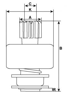 Lanceur compatible pour démarreur DENSO 4280006191 - vue 2