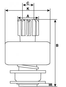 Lanceur compatible pour démarreur BOSCH 0001147420