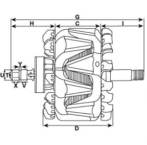 Rotor d'alternateur compatible pour BOSCH 1124033024 - vue 3