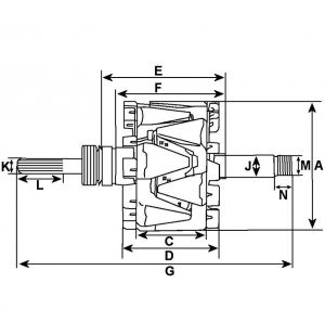 Rotor d'alternateur compatible pour FORD 96BB10300BB - vue 2