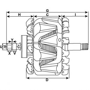 Rotor d'alternateur compatible pour FORD 96BB10300BB - vue 3