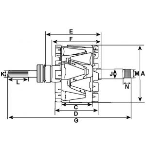 Rotor d'alternateur compatible pour AUTOSTARTER POLAND AR0002 - vue 2