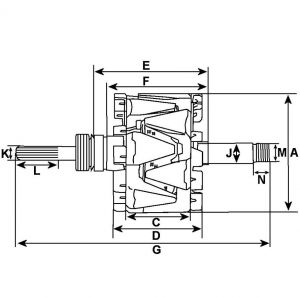 Rotor d'alternateur compatible pour BOSCH 0986043130 - vue 4