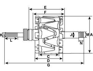 Rotor d'alternateur compatible pour MAGNETON (PAL/SKODA) 9515241 - vue 3