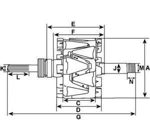 Rotor d'alternateur Bosch pour BOSCH 0124555004 - vue 2