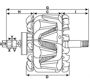Rotor d'alternateur compatible pour BOSCH 1124034816 - vue 2
