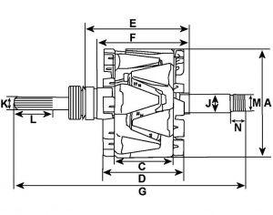 Rotor d'alternateur compatible pour BOSCH 1124034816 - vue 3