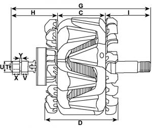 Rotor d'alternateur Bosch pour BOSCH 0124555118 - vue 2
