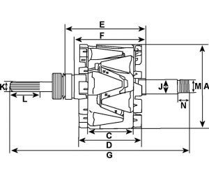 Rotor d'alternateur compatible pour OPEL 332048 - vue 3