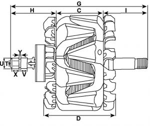 Rotor d'alternateur Bosch pour FORD AC1T10300BA - vue 2