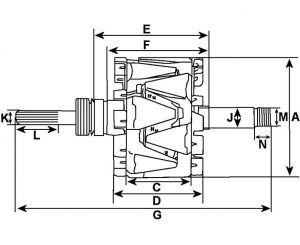 Rotor d'alternateur Bosch pour FORD AC1T10300BA - vue 3
