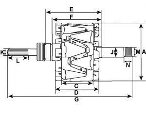 Rotor d'alternateur compatible pour REMY (DELCO) 332677 - vue 3