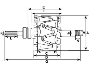 Rotor d'alternateur compatible pour BOSCH 0123335003 - vue 7